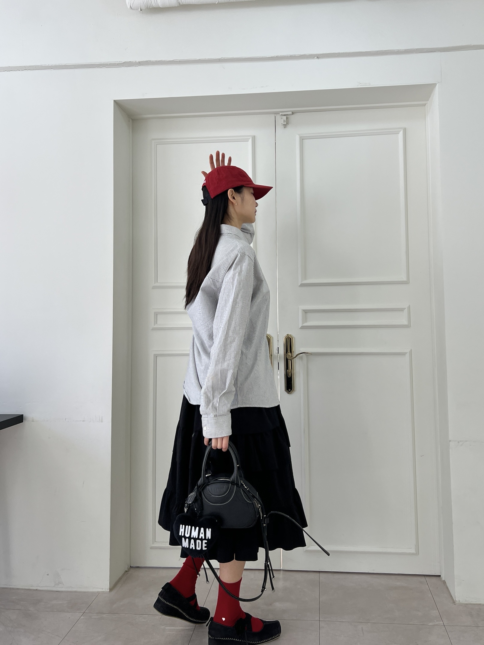 Human Made Heart Pass Holder Black, Supreme Seersucker S Logo 6-Panel Red - 24SS 착용 스타일