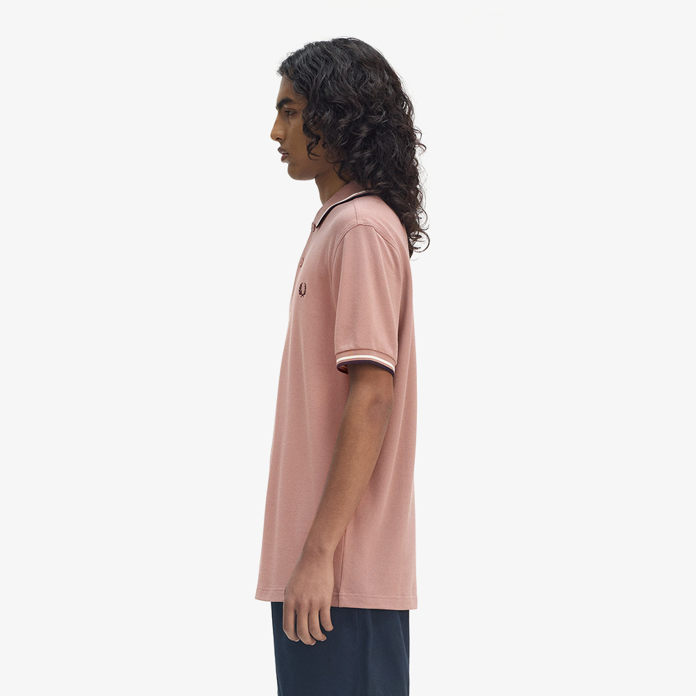 프레드페리 트윈 팁 프레드페리 셔츠 다크 핑크/에크루/네이비(Fred Perry Twin Tipped Fred Perry Shirt Dark Pink/Ecru/Navy) - 3