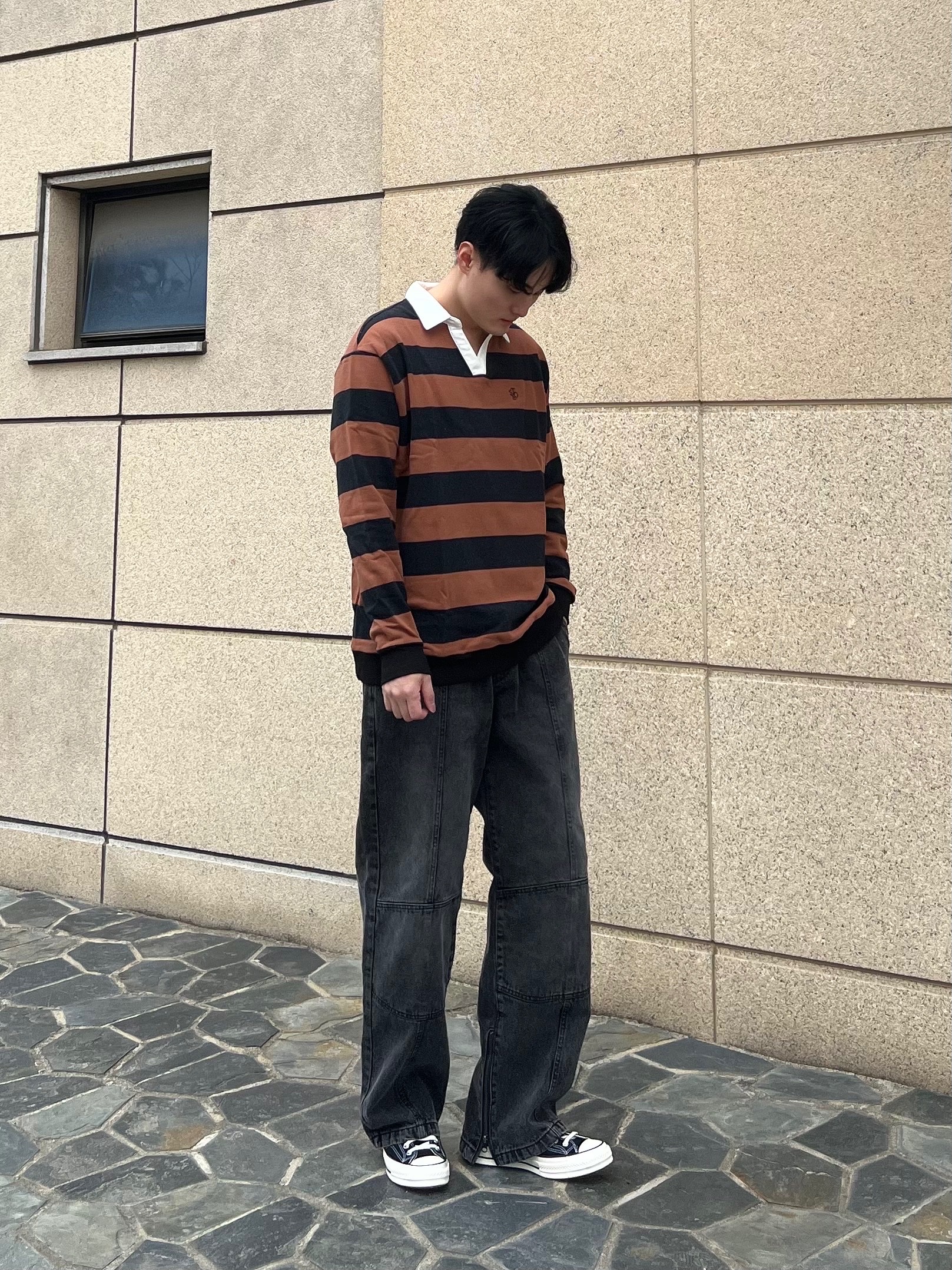 Converse Chuck 70 Hi Black 착용 스타일 - 2