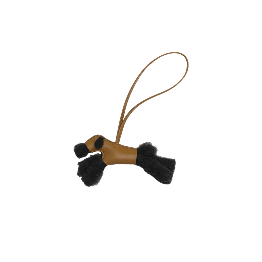 Hermes Budy Charm Merino Wool Milo & Noir Kraft Kraft