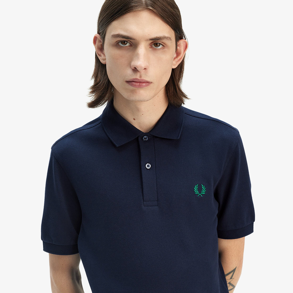 프레드페리 플레인 프레드페리 셔츠 다크카본/라벨 그린(Fred Perry The Fred Perry Shirt Dark Carbon/Label Green) - 4