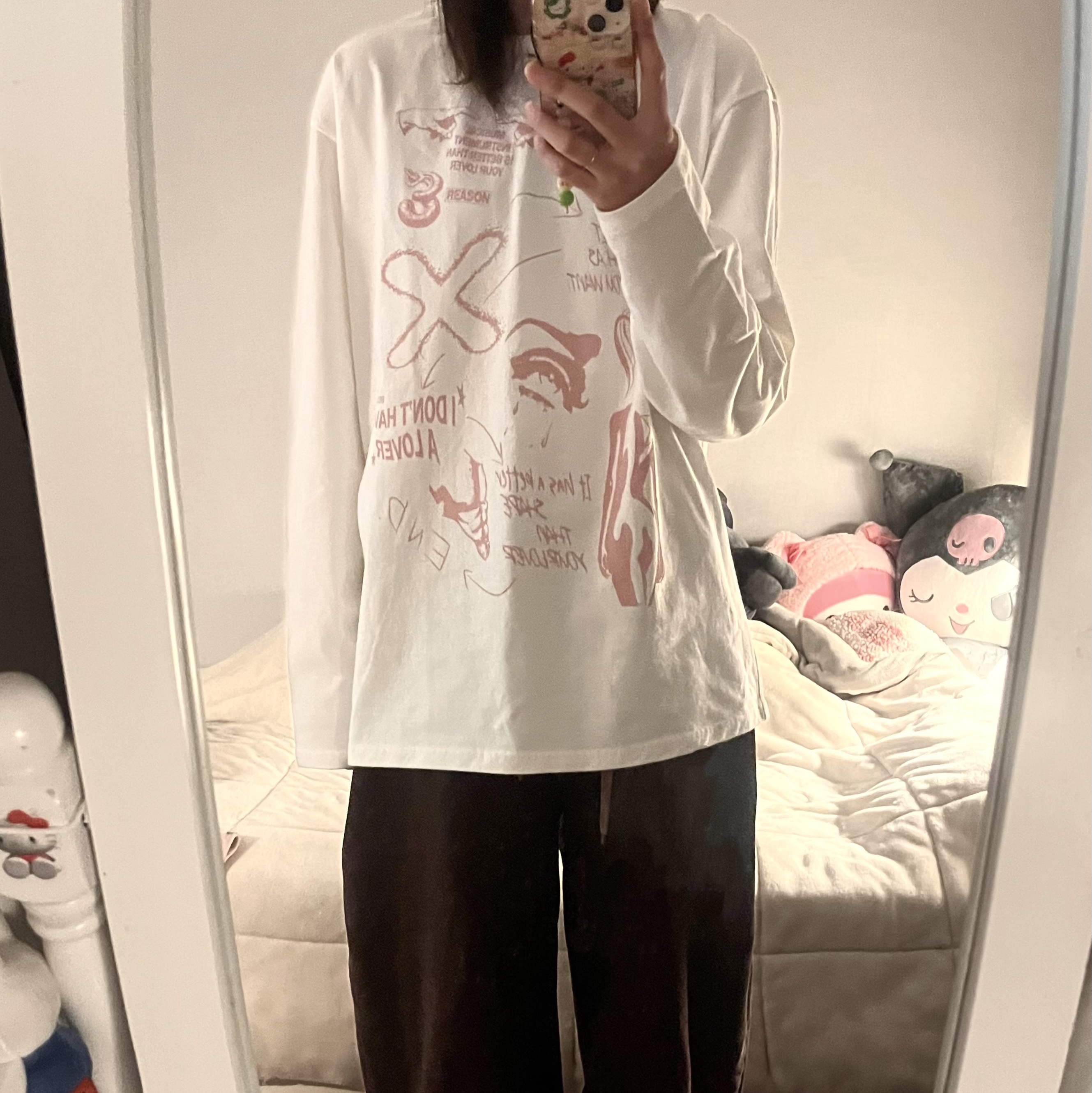 DEFYCLUBROBBERS 3 Reason LS T-Shirt Indi Pink 착용 스타일
