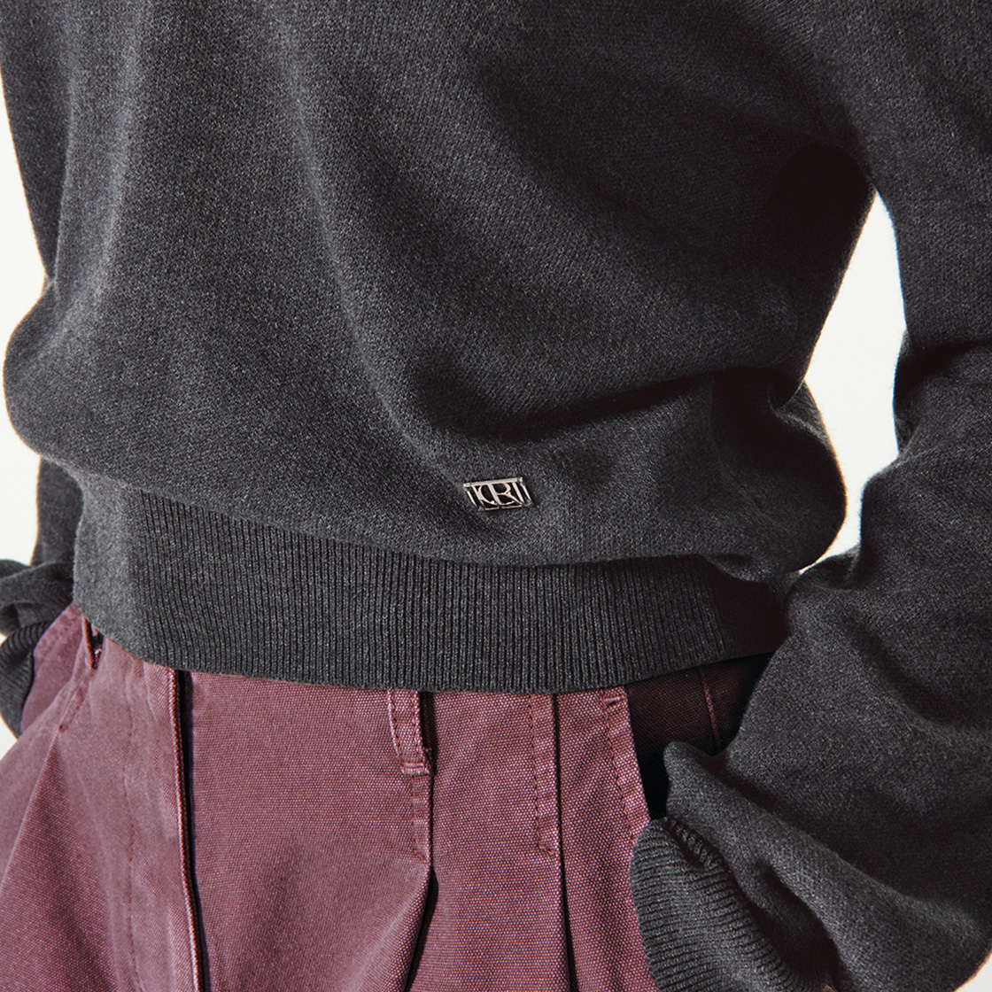 커렌트 벨라 V넥 풀오버 니트 차콜(Current Bella V-Neck Pullover Knit Charcoal) - 5