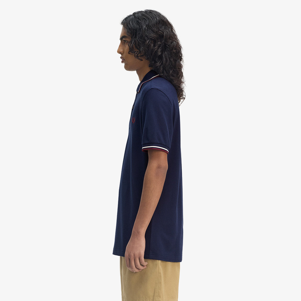 프레드페리 트윈 팁 프레드페리 셔츠 테니스블루/에크루/옥스블러드(Fred Perry Twin Tipped Fred Perry Shirt Tennis Blue/Ecru/Oxblood) - 3