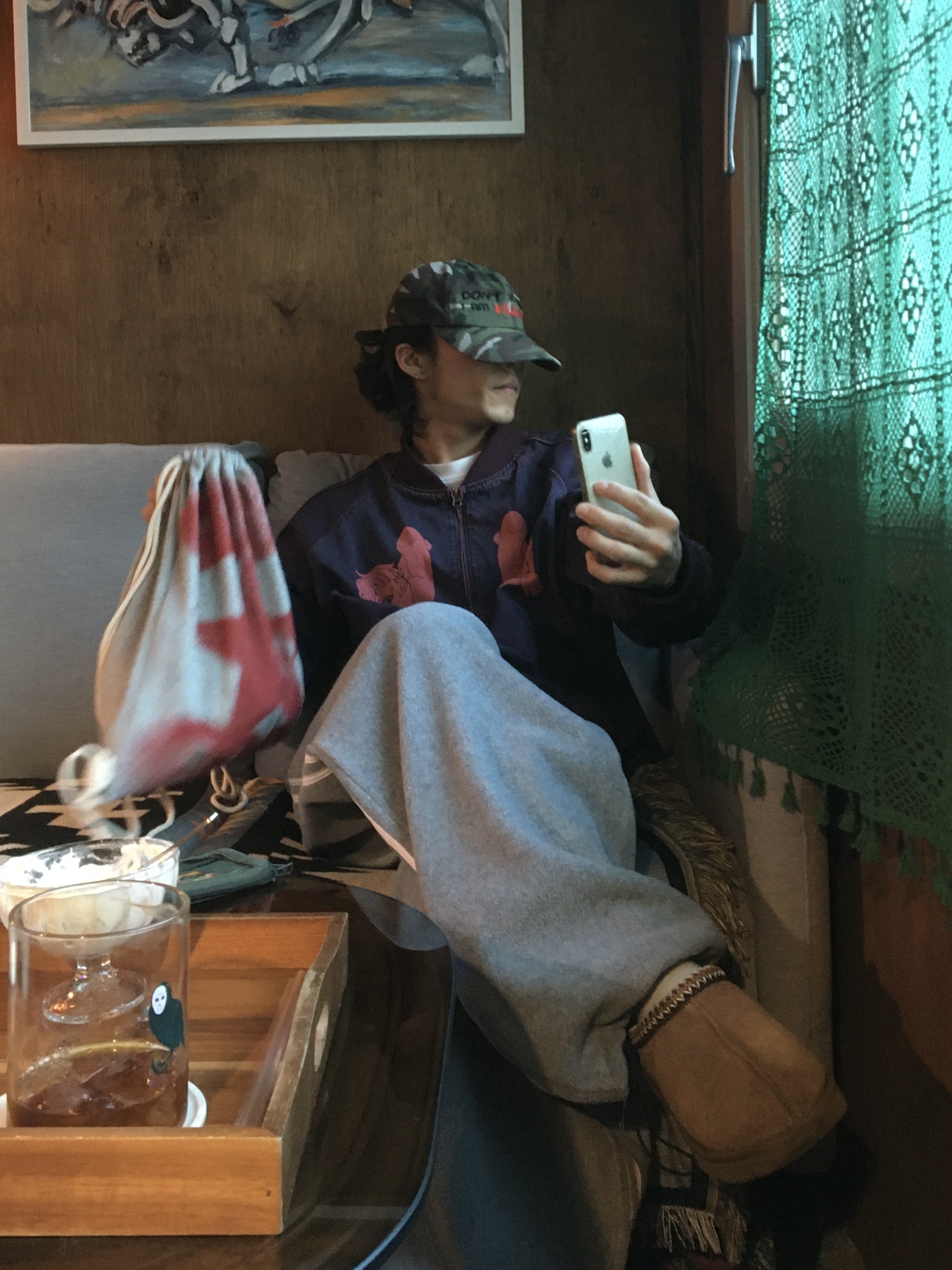 (W) 어그 타스만 슬리퍼 체스트넛 착용 스타일 - 1