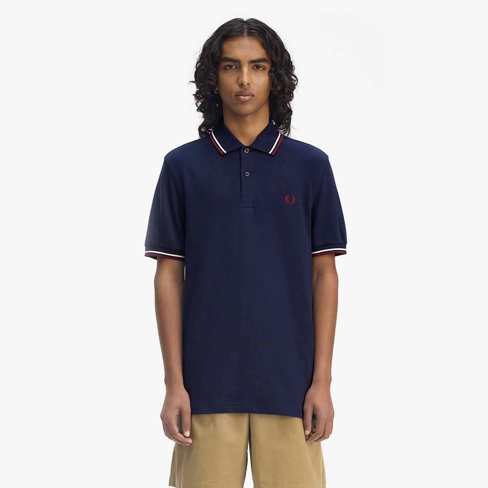 프레드페리 트윈 팁 프레드페리 셔츠 테니스블루/에크루/옥스블러드(Fred Perry Twin Tipped Fred Perry Shirt Tennis Blue/Ecru/Oxblood) - 2