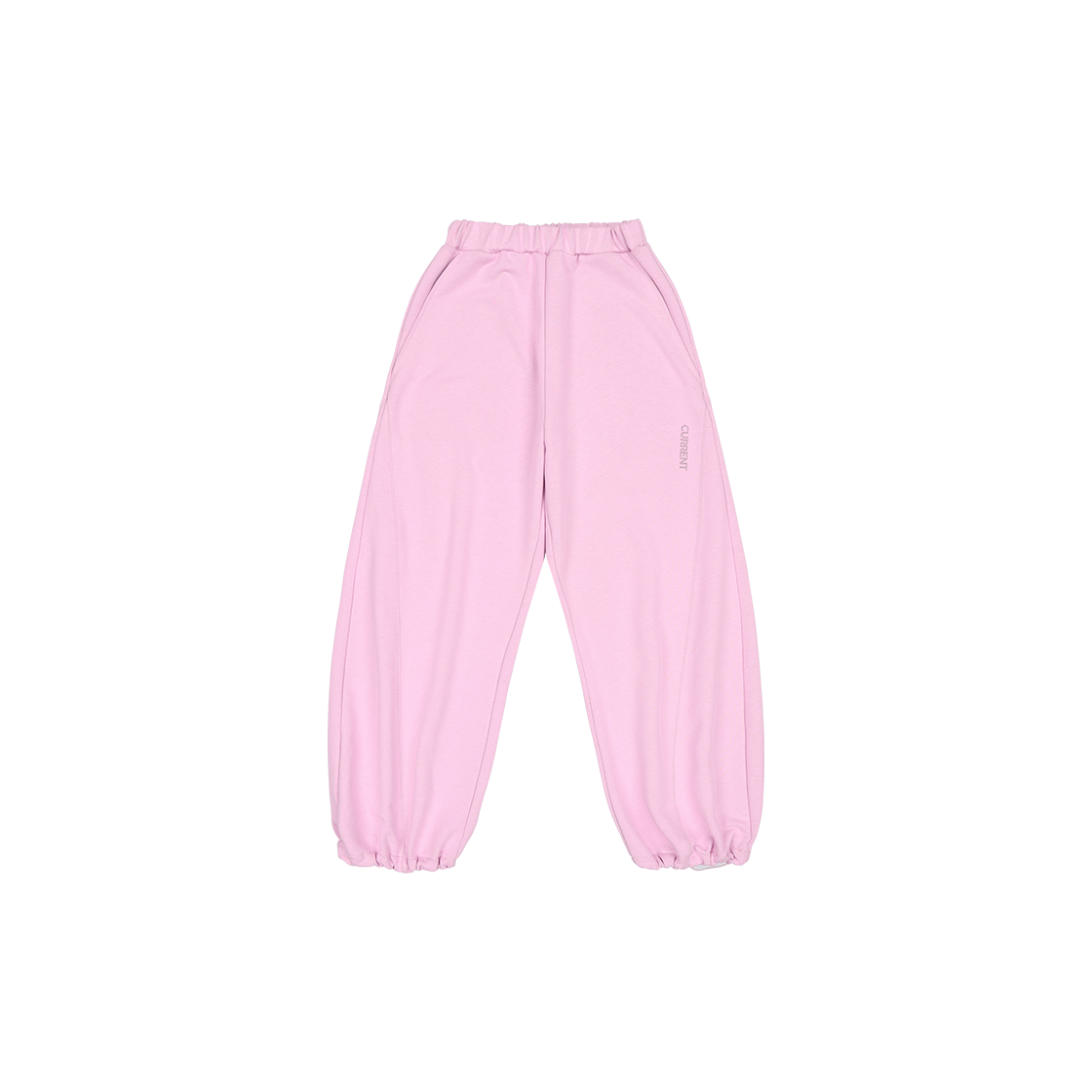 커렌트 로고 커브드 스웻 팬츠 핑크(Current Logo Curved Sweat Pants Pink)