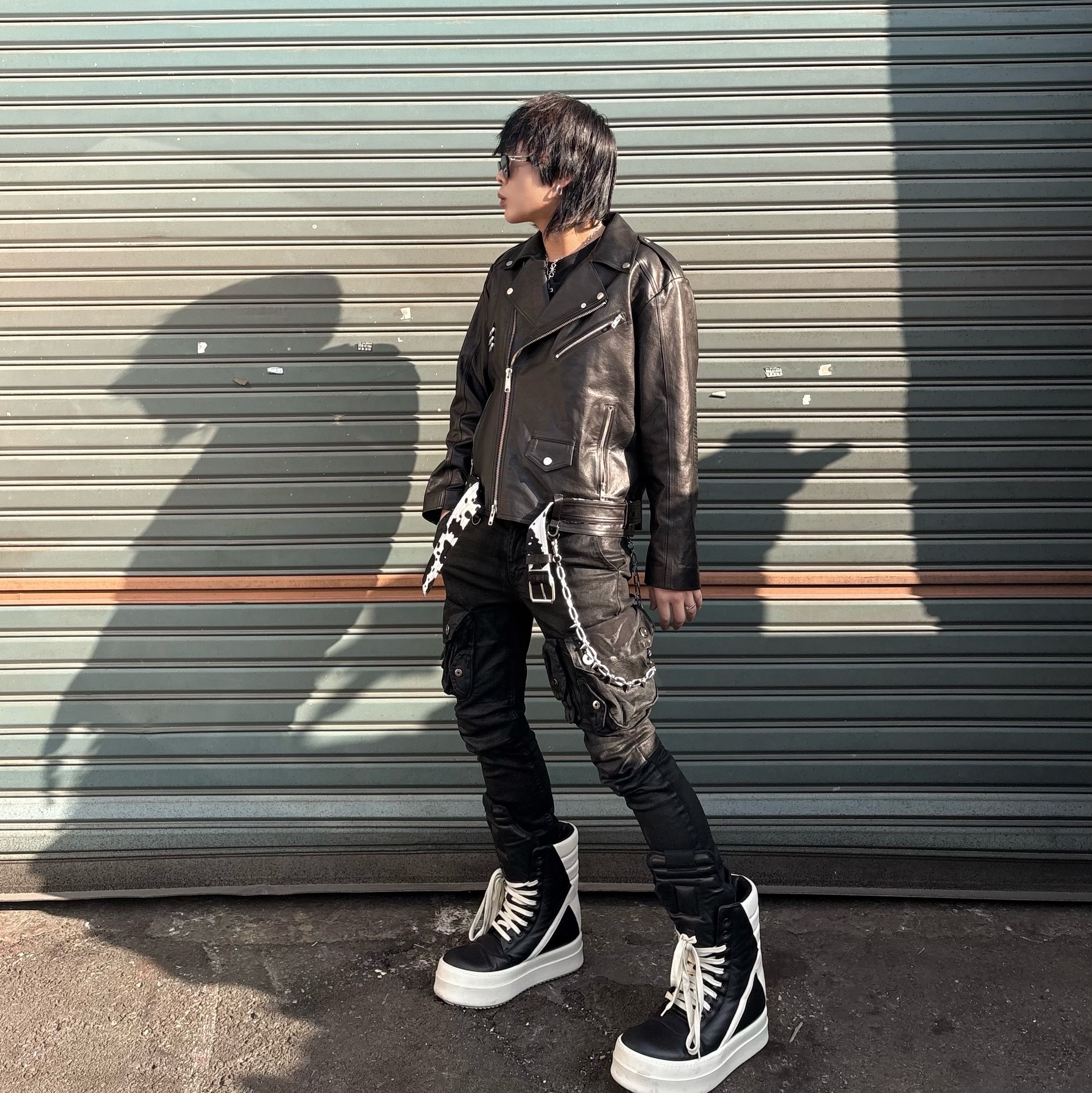 Rick Owens Mega Bumper Geobasket Black Milk 착용 스타일 - 3