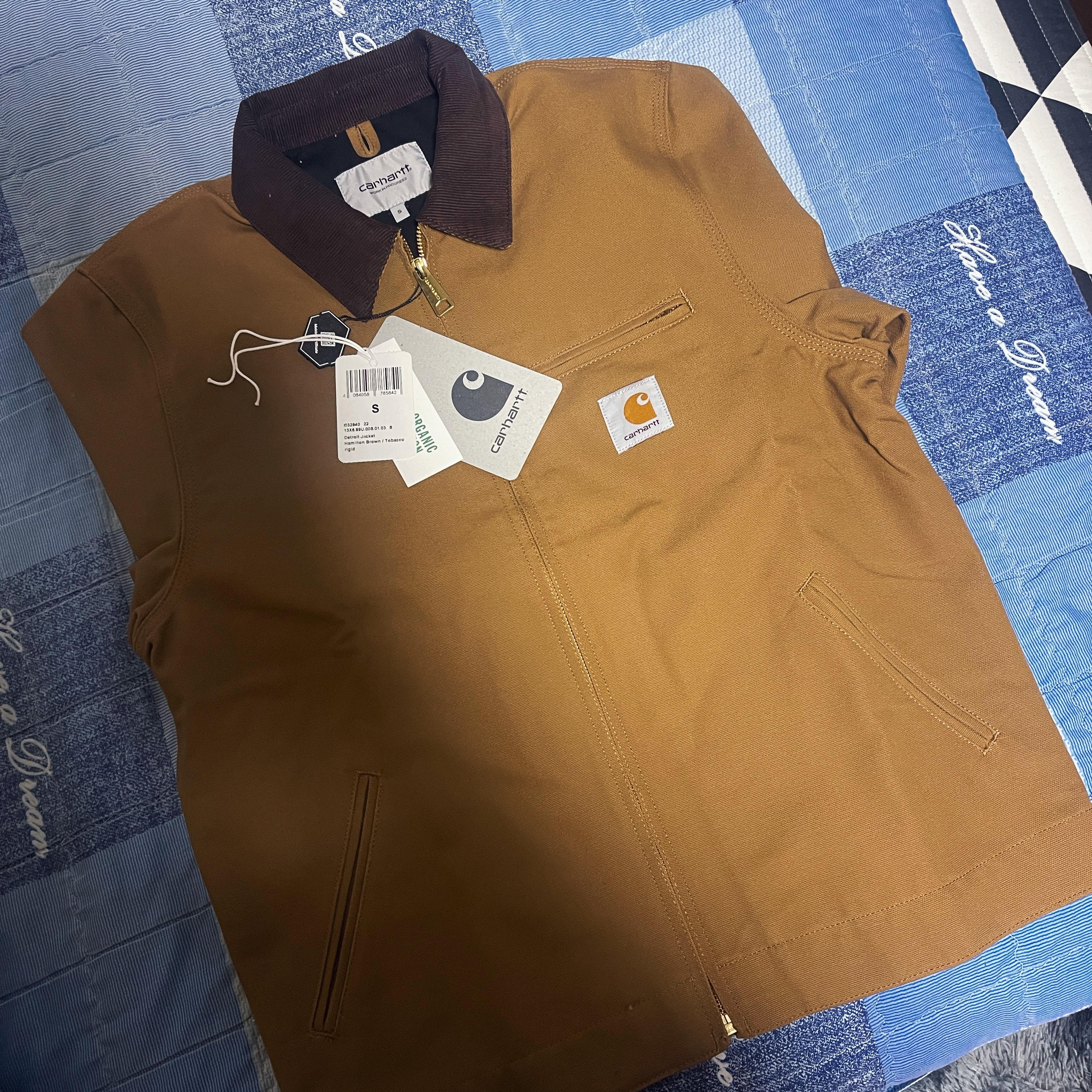 Carhartt WIP Unlined Dearborn Canvas Detroit Jacket Hamilton Brown Rigid - Spring 착용 스타일