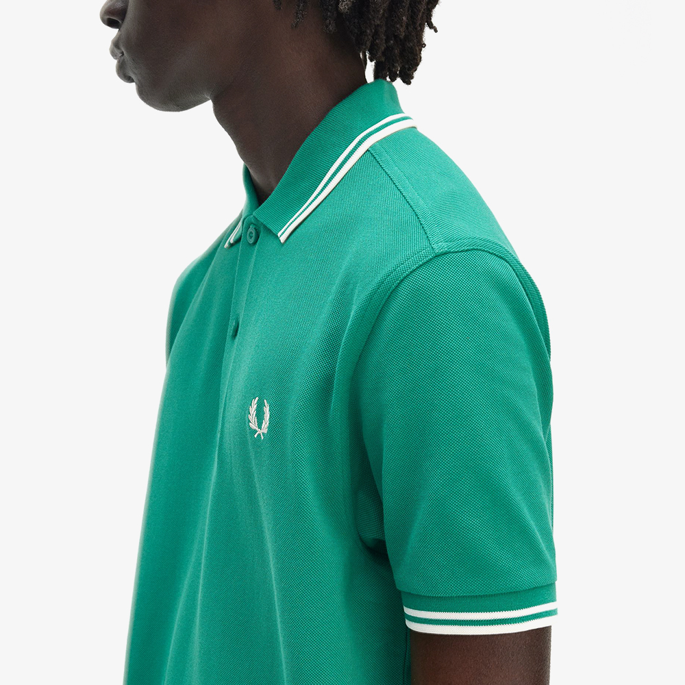 프레드페리 트윈 팁 프레드페리 셔츠  라벨 그린/에크루(Fred Perry Twin Tipped Fred Perry Shirt Label Green/Ecru) - 6