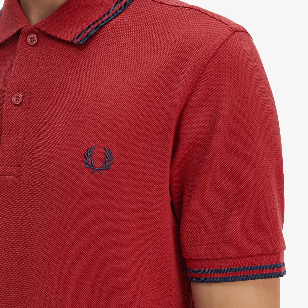 프레드페리 트윈 팁 프레드페리 셔츠  번트 레드/네이비(Fred Perry Twin Tipped Fred Perry Shirt Burnt Red/Navy) - 6