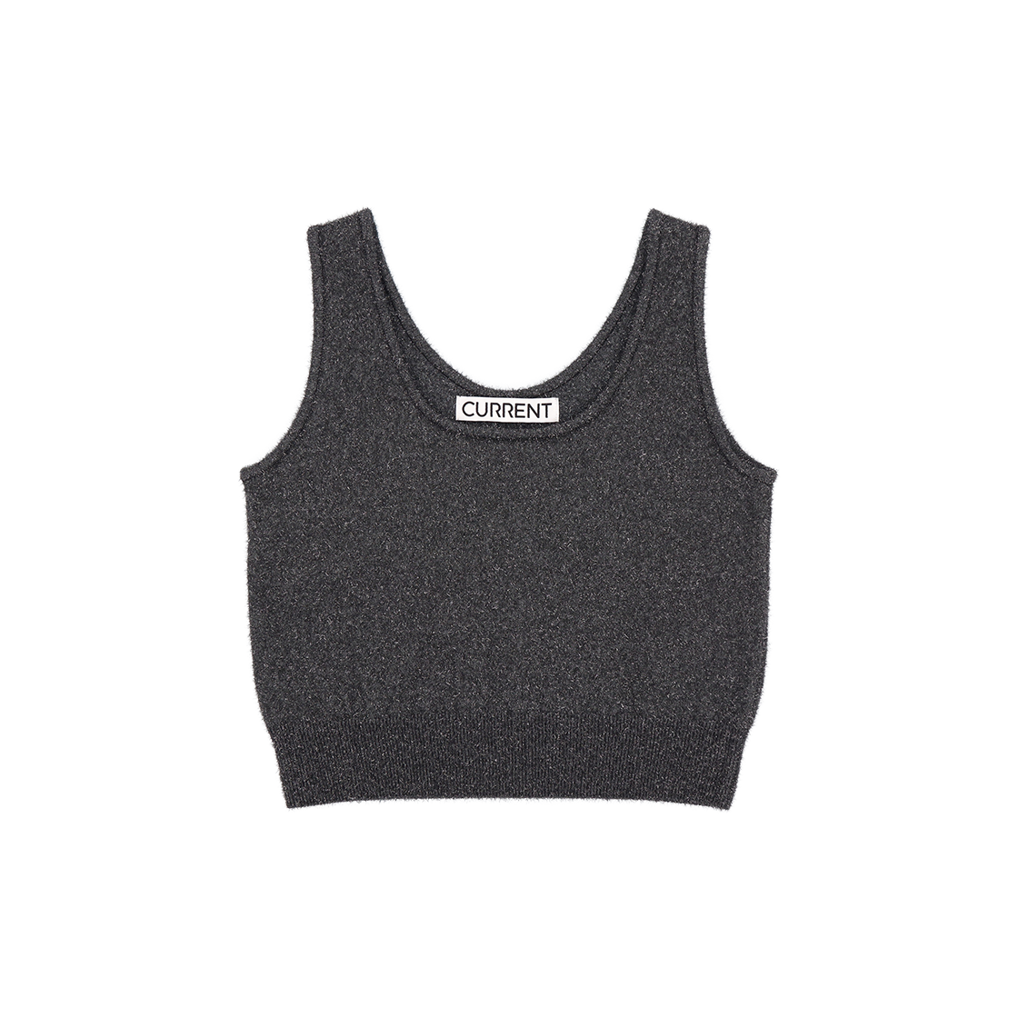 커렌트 메탈릭 슬리브리스 탑 다크 그레이(Current Metallic Sleeveless Top Dark Gray)