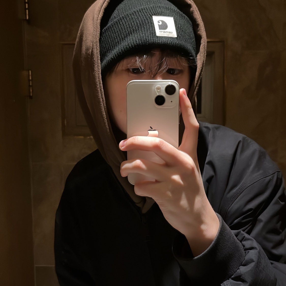 Carhartt WIP Ashley Beanie Black, Carhartt WIP OG Santa Fe Jacket Black Aged Canvas - Winter 착용 스타일