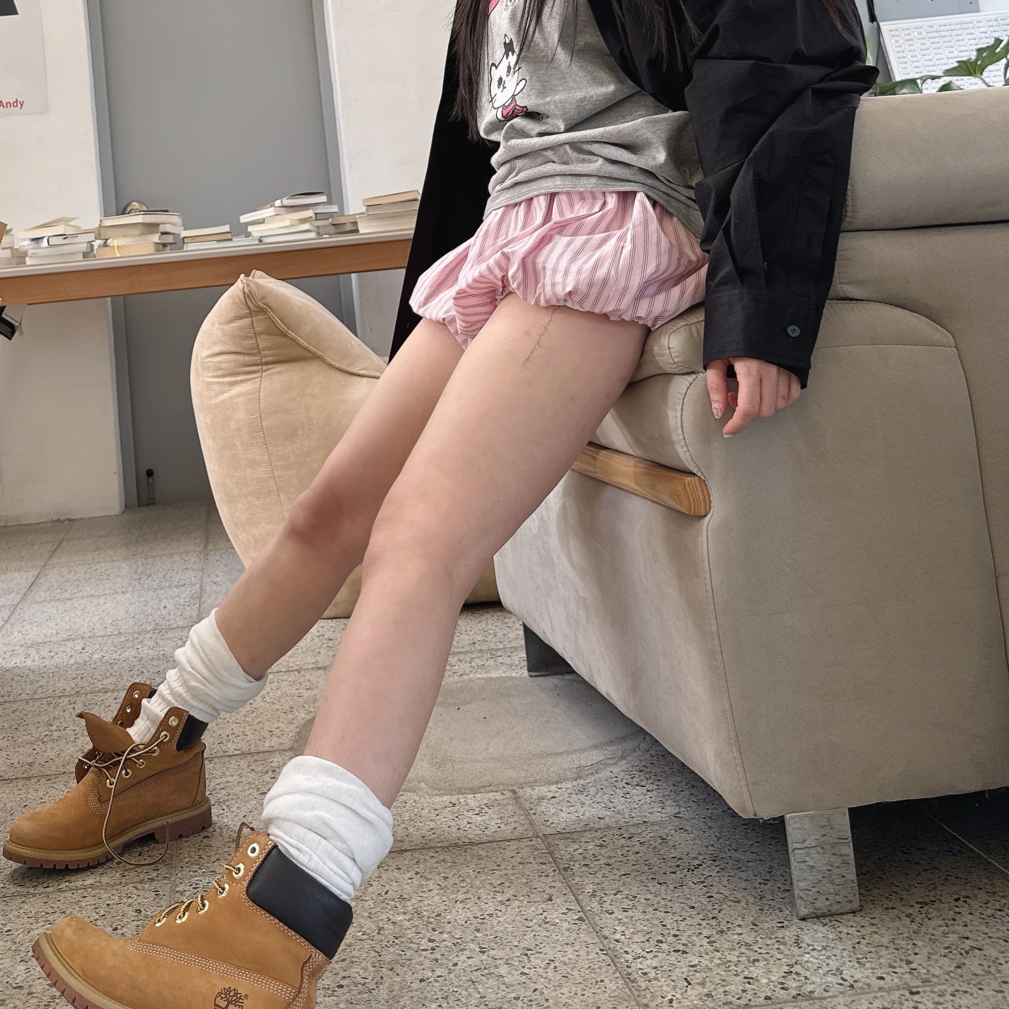 (W) Timberland 6 Inch Premium Waterproof Boot Wheat Nubuck - Wide, lovememonster Chic Leather Ribbon Chain Bracelet Black 착용 스타일 - 1
