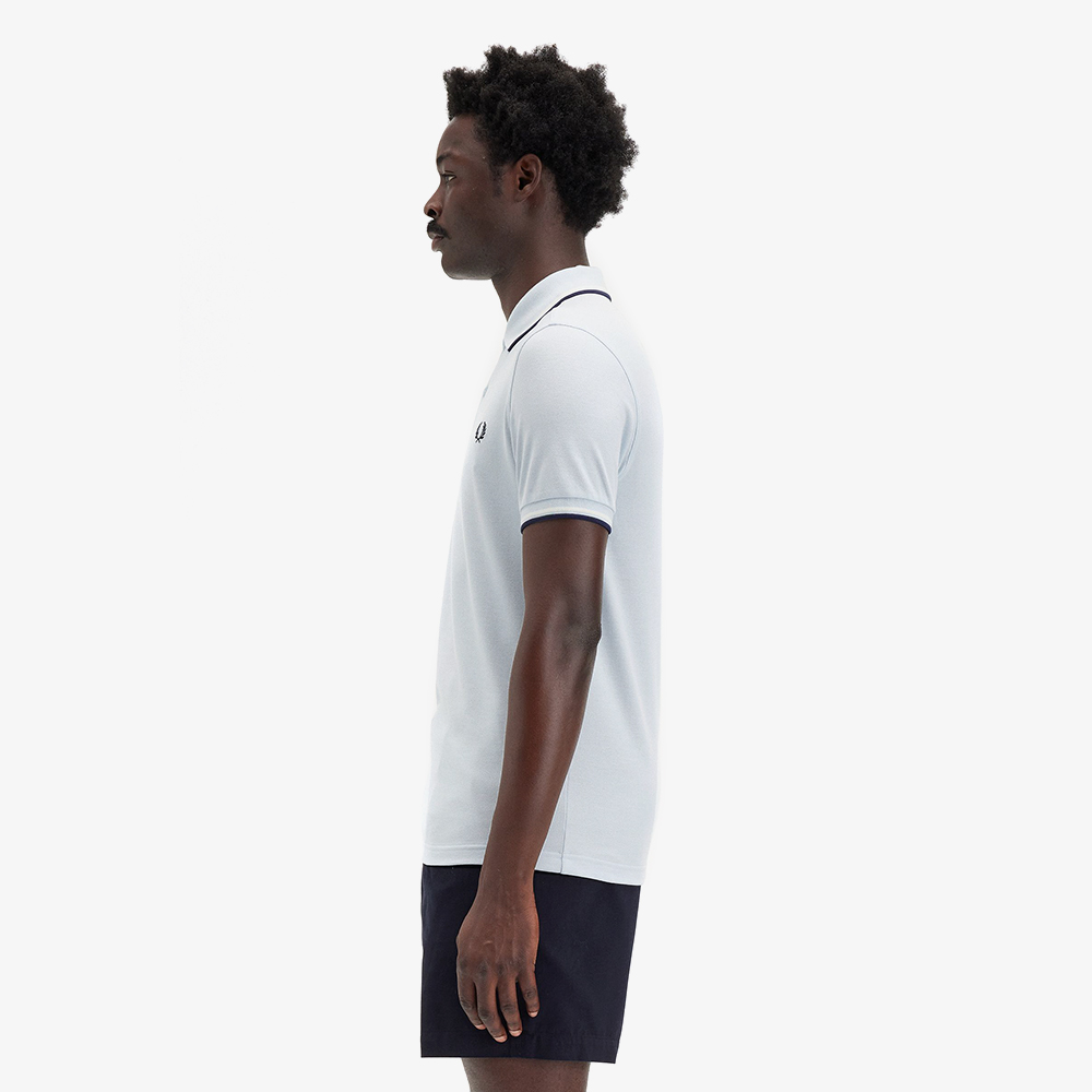 프레드페리 트윈 팁 프레드페리 셔츠 라이트아이스/스노우화이트/테니스블루(Fred Perry Twin Tipped Fred Perry Shirt Light Ice/Snow White/Tennis Blue) - 3