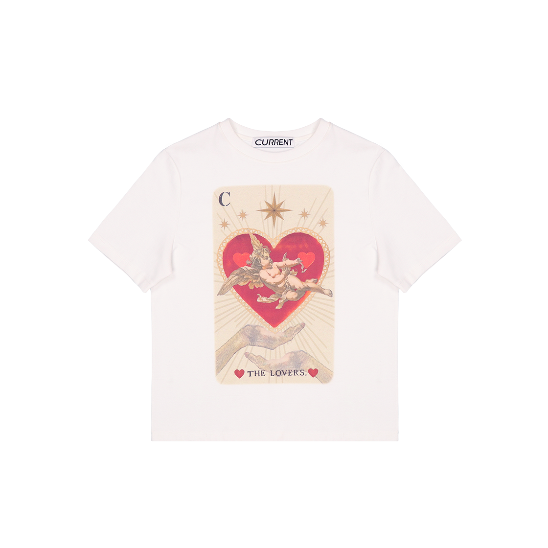 커렌트 더 러버스 타로 그래픽 티셔츠 화이트(Current The Lovers Tarot Graphic T-Shirt white)