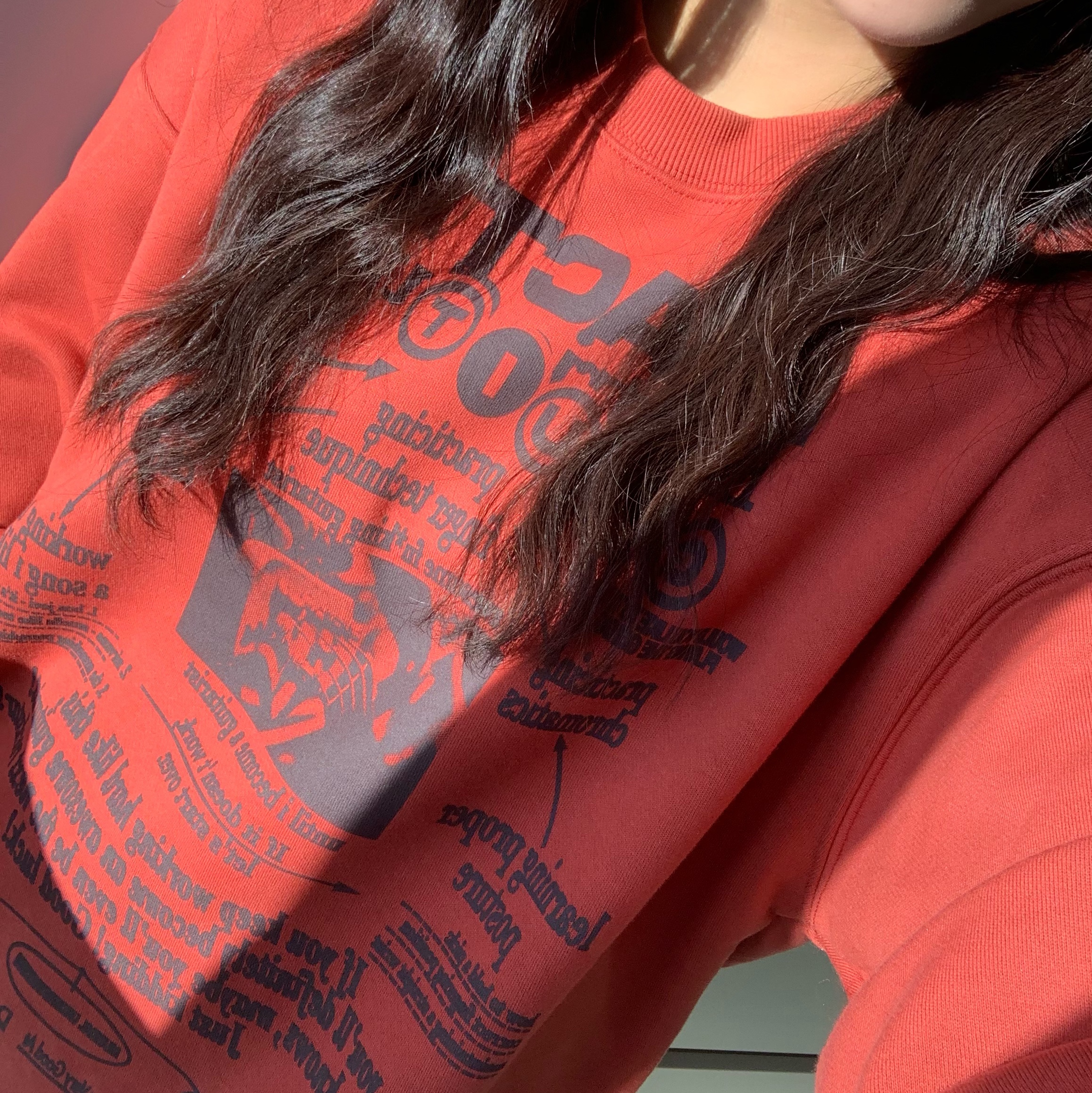 DEFYCLUBROBBERS Routine Sweatshirt Brick 착용 스타일 - 1