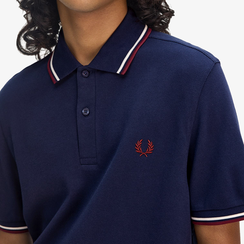 프레드페리 트윈 팁 프레드페리 셔츠 테니스블루/에크루/옥스블러드(Fred Perry Twin Tipped Fred Perry Shirt Tennis Blue/Ecru/Oxblood) - 5