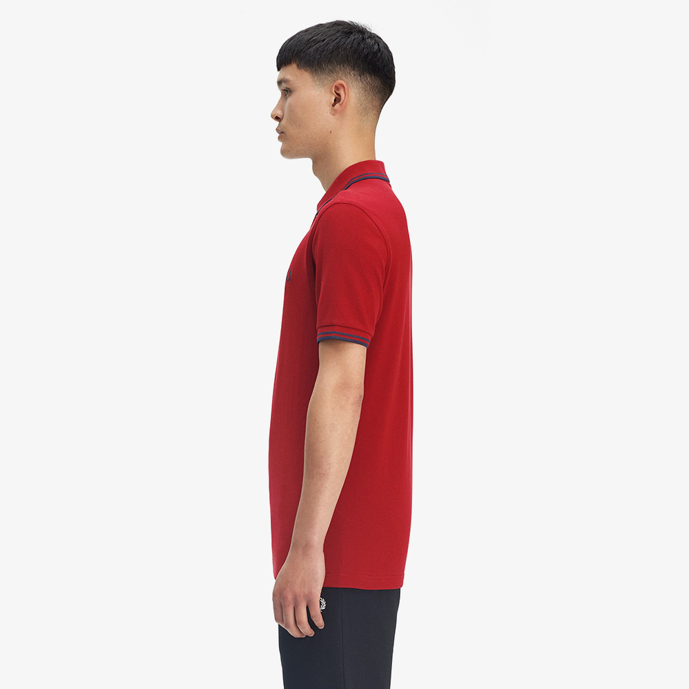 프레드페리 트윈 팁 프레드페리 셔츠  번트 레드/네이비(Fred Perry Twin Tipped Fred Perry Shirt Burnt Red/Navy) - 3
