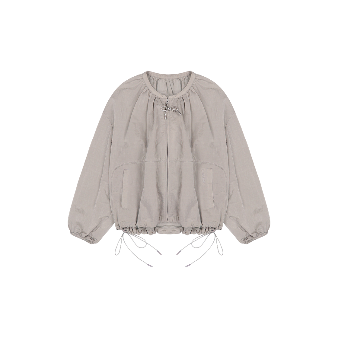 커렌트 넥 셔링 오버 자켓 그레이(Current Neck Shirring Over Jaket Gray)