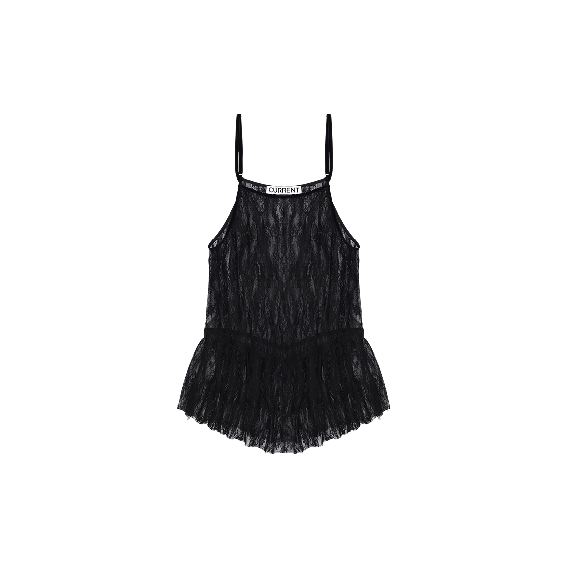 커렌트 레이스 슬리브리스 블라우스 블랙(Current Lace Sleeveless Blouse Black)