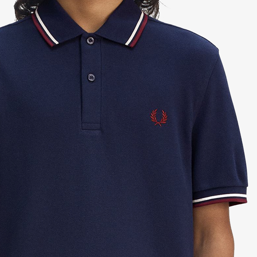 프레드페리 트윈 팁 프레드페리 셔츠 테니스블루/에크루/옥스블러드(Fred Perry Twin Tipped Fred Perry Shirt Tennis Blue/Ecru/Oxblood) - 6