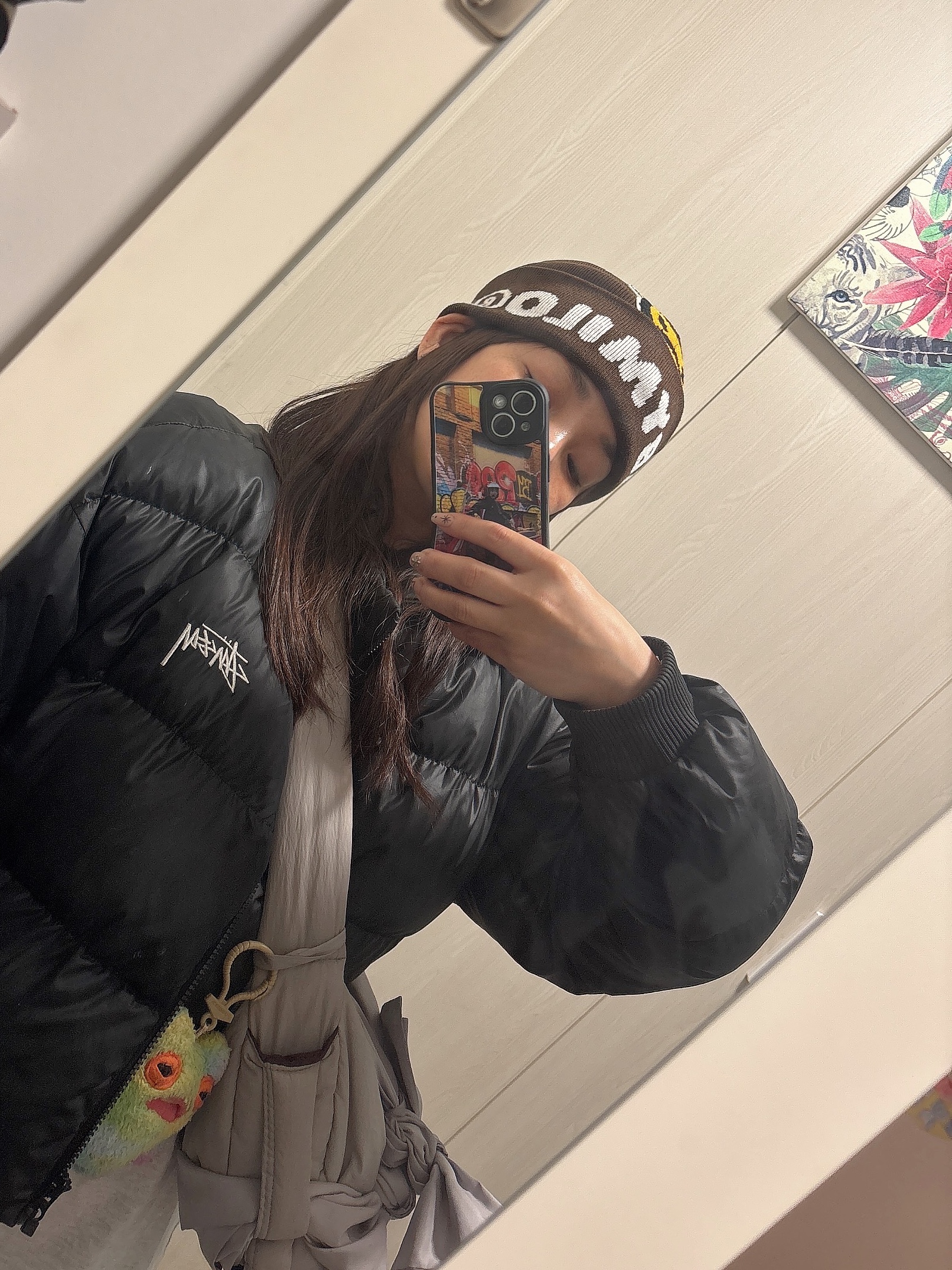 (W) BAPE Baby Milo Beanie Brown, Adidas Yeezy Knit RNR Fade Onyx 착용 스타일 - 2