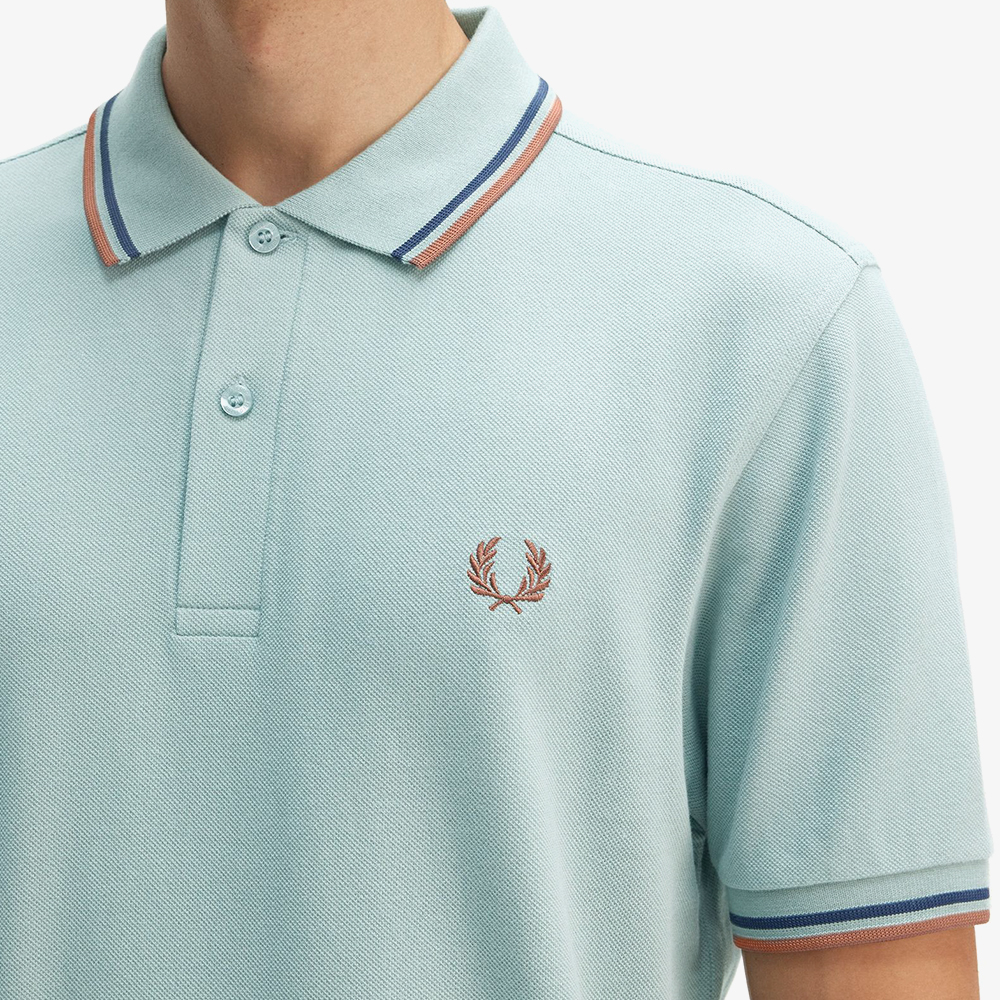 프레드페리 트윈 팁 프레드페리 셔츠 실버블루/테니스블루/시나몬(Fred Perry Twin Tipped Fred Perry Shirt Silver Blue/Tennis Blue/Cinnamon) - 6