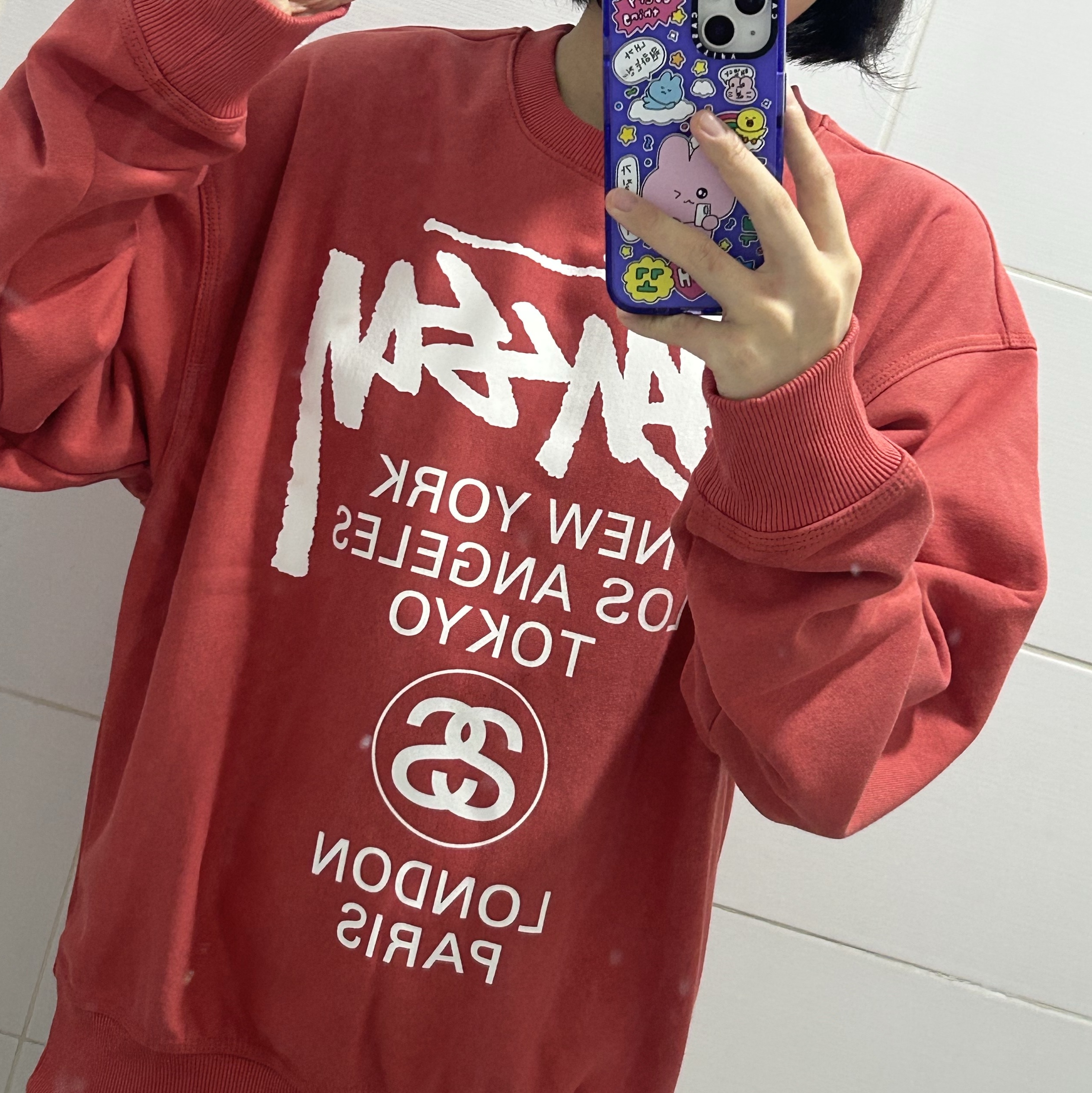 Stussy World Tour Crew Pepper 2023 착용 스타일