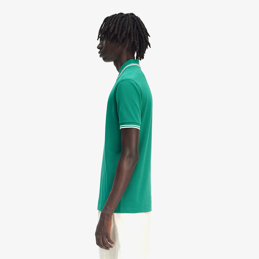 프레드페리 트윈 팁 프레드페리 셔츠  라벨 그린/에크루(Fred Perry Twin Tipped Fred Perry Shirt Label Green/Ecru) - 3