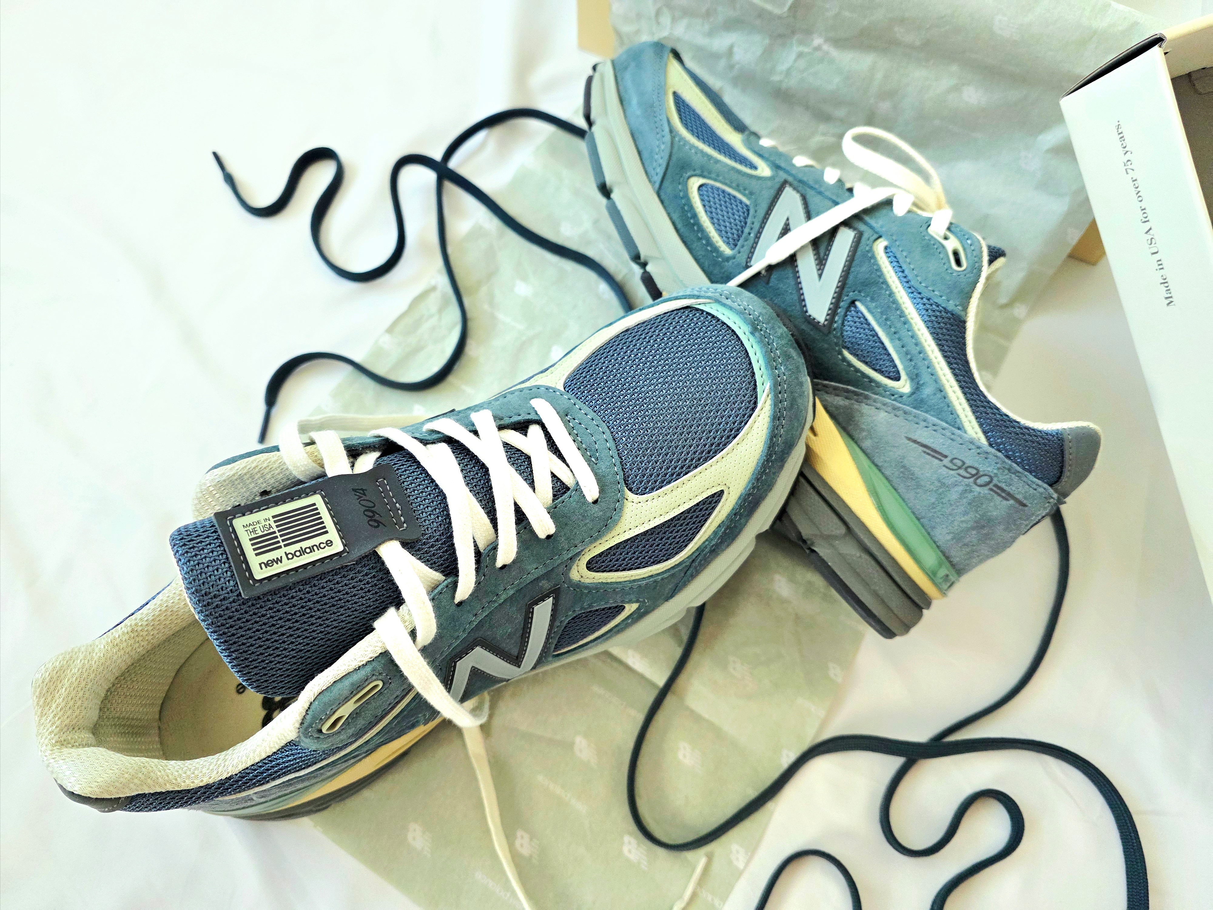 New Balance x Auralee 990v4 Made in USA Trooper 착용 스타일 - 2