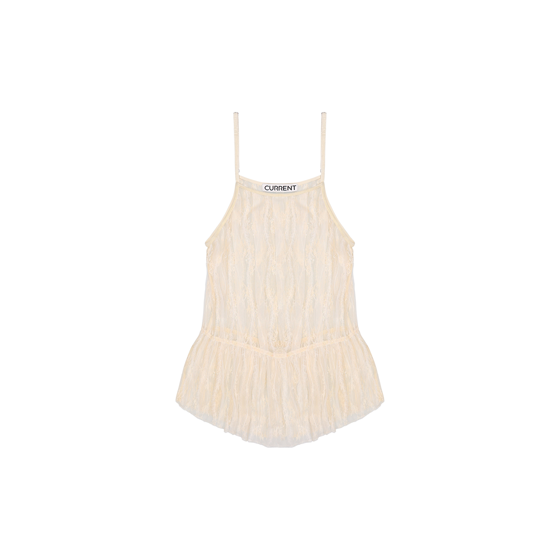 커렌트 레이스 슬리브리스 블라우스 아이보리(Current Lace Sleeveless Blouse Ivory)
