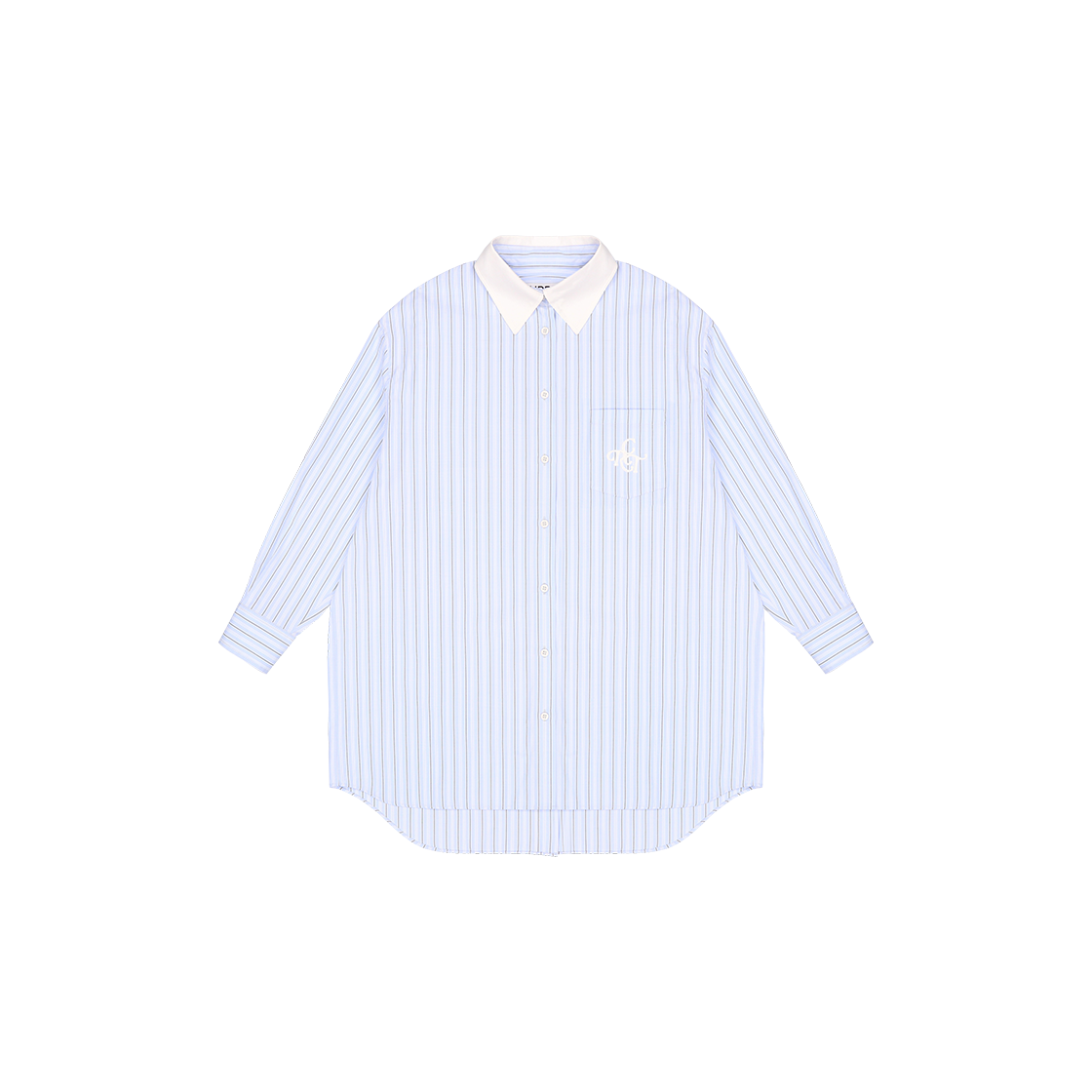 커렌트 스프링 스트라이프 오버사이즈 셔츠 블루(Current Spring Stripe Oversized Shirt Blue)
