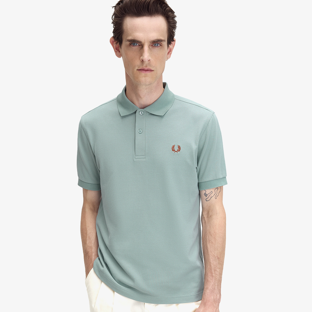 프레드페리 플레인 프레드페리 셔츠 실버 블루/시나몬(Fred Perry The Fred Perry Shirt Silver Blue/Cinnamon) - 4