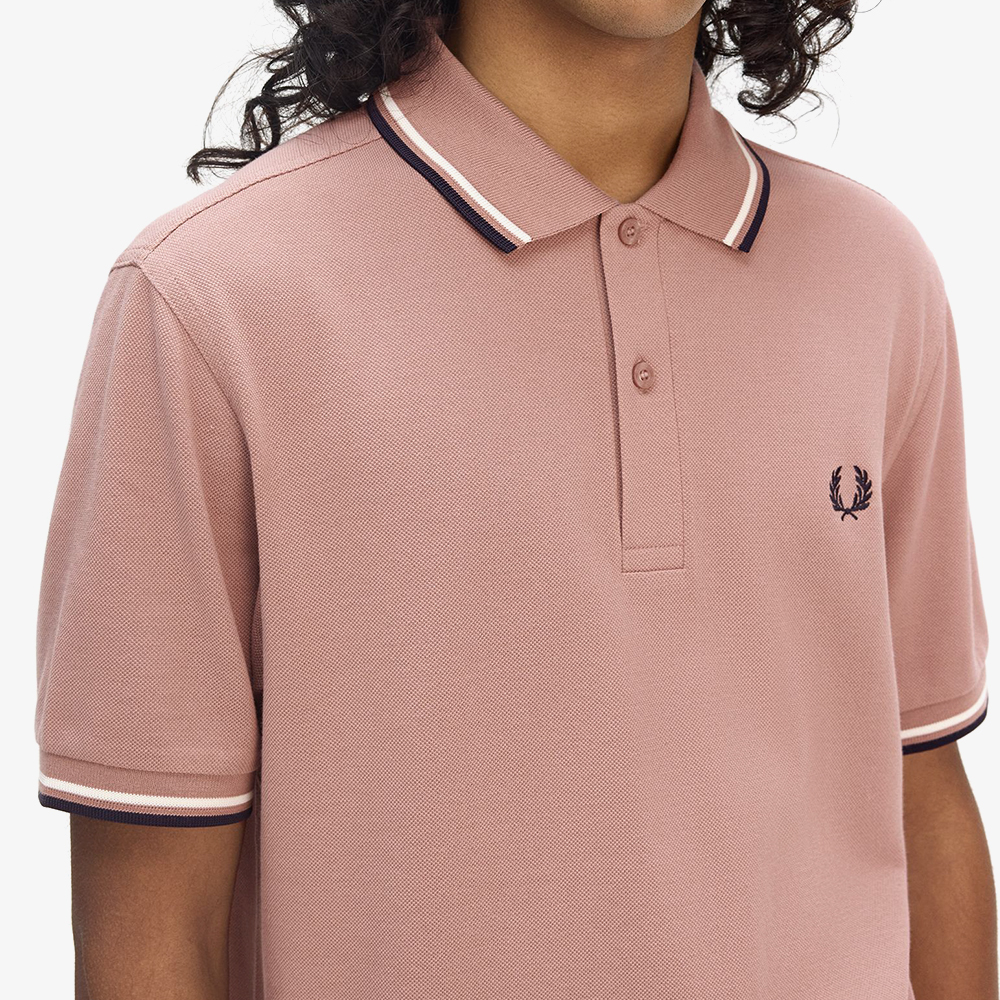 프레드페리 트윈 팁 프레드페리 셔츠 다크 핑크/에크루/네이비(Fred Perry Twin Tipped Fred Perry Shirt Dark Pink/Ecru/Navy) - 5