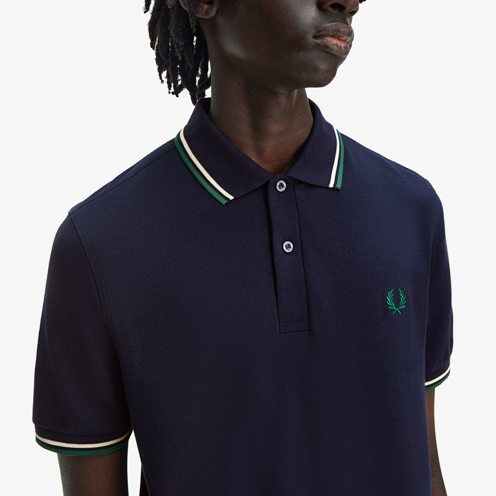 프레드페리 트윈 팁 프레드페리 셔츠 다크카본/라이트에크루/라벨그린(Fred Perry Twin Tipped Fred Perry Shirt Dark Carbon/Light Ecru/Label Green) - 5