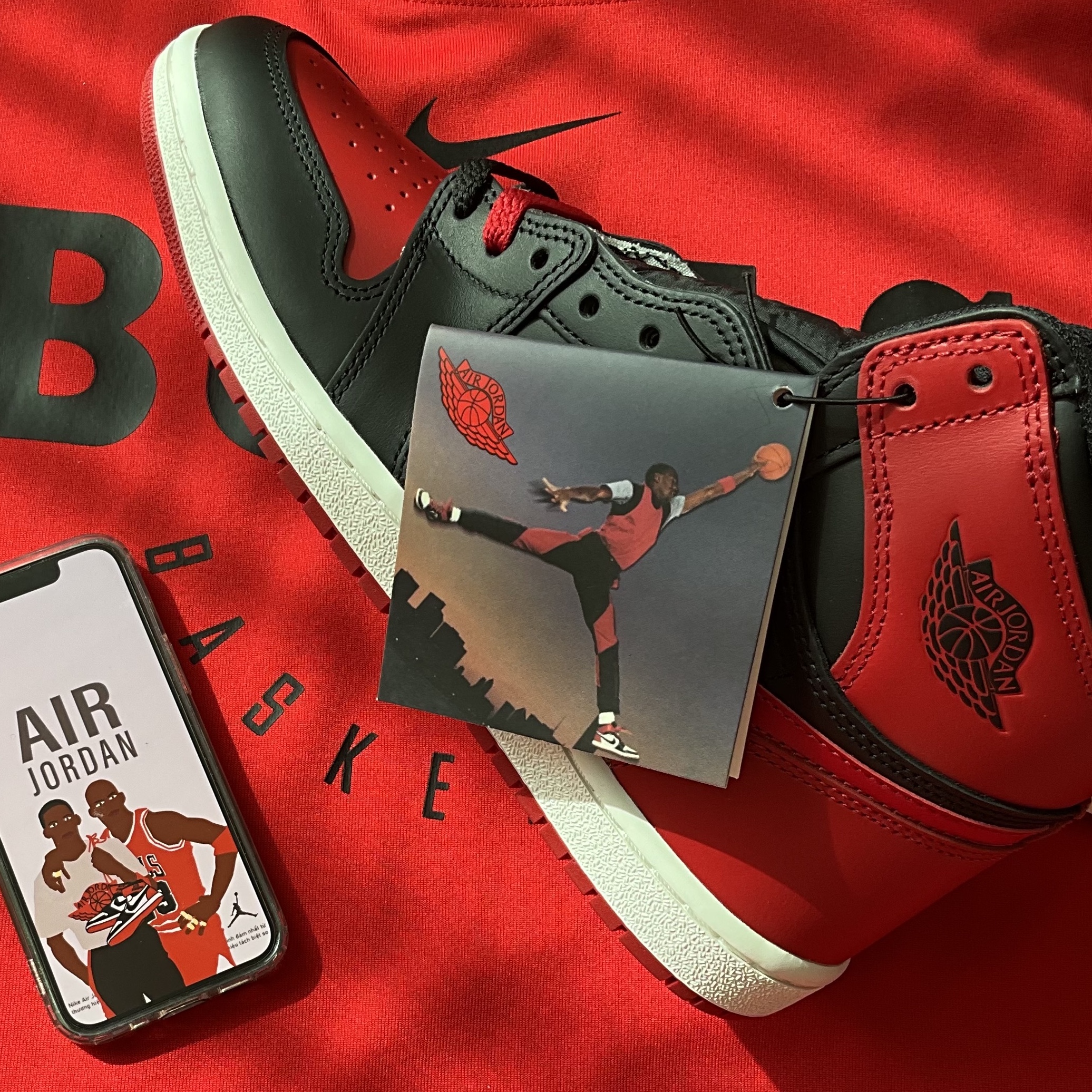 Jordan 1 Retro High OG Black Toe, Jordan 1 High 85 Bred 착용 스타일 - 4