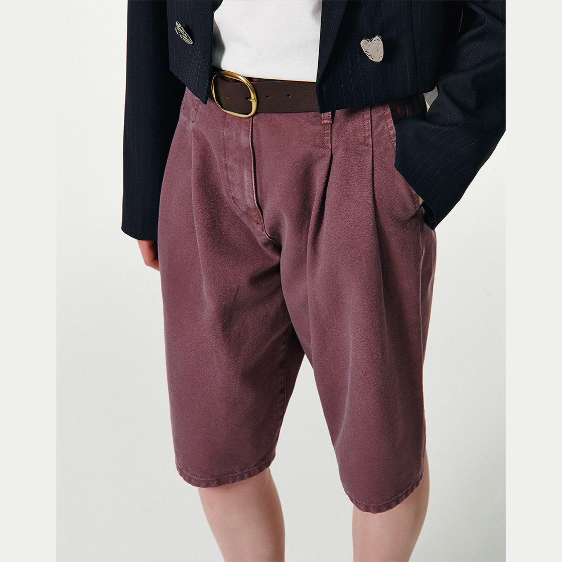 커렌트 베이직 와이드 레더 벨트 브라운(Current Basic Wide Leather Belt Brown) - 2