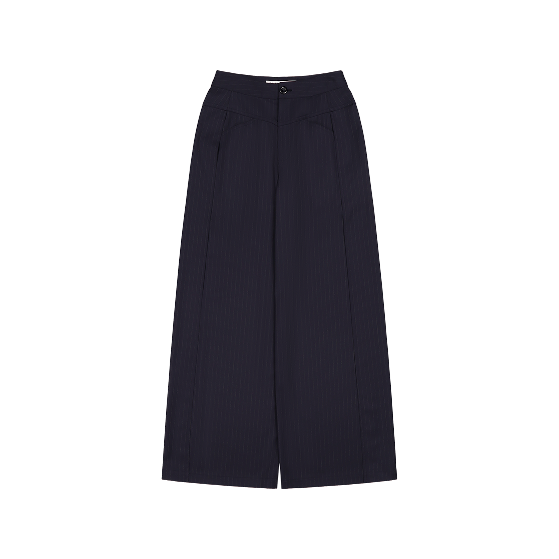 커렌트 플리츠 와이드 핀 스트라이프 팬츠 다크 네이비(Current Pleated Wide Pin Stripe Pants Dark Navy)