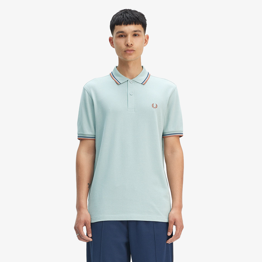 프레드페리 트윈 팁 프레드페리 셔츠 실버블루/테니스블루/시나몬(Fred Perry Twin Tipped Fred Perry Shirt Silver Blue/Tennis Blue/Cinnamon) - 2