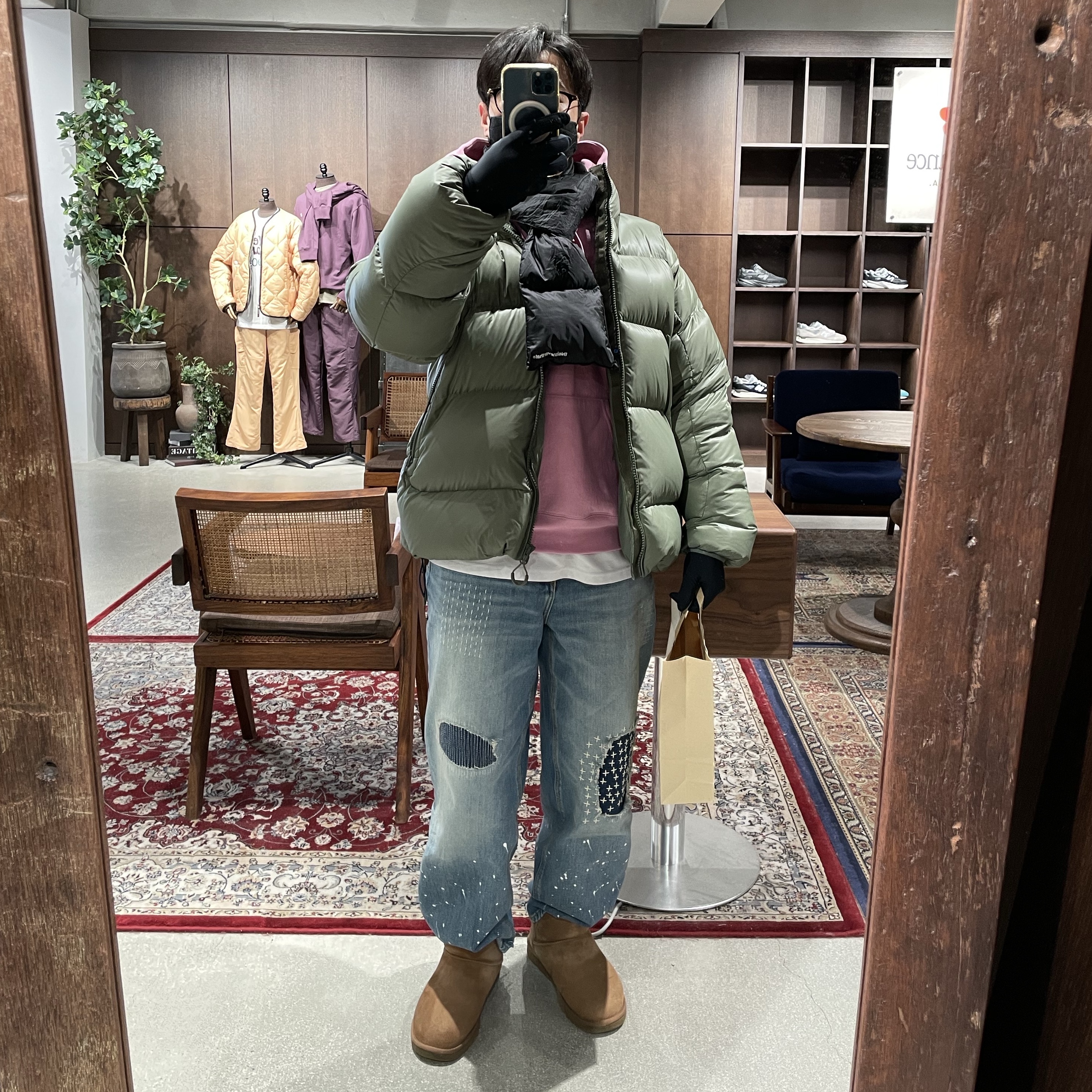 Zara x Ader Error Patchwork Jeans Blue 착용 스타일