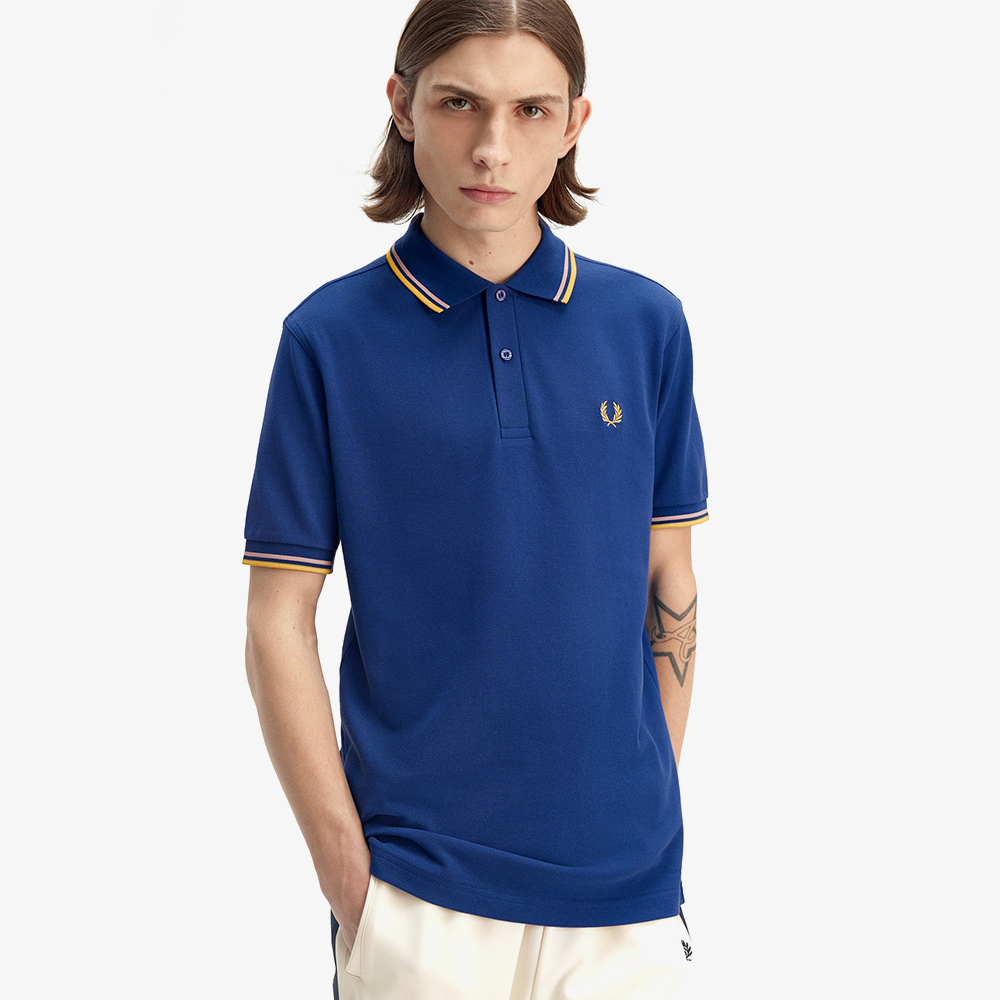 프레드페리 트윈 팁 프레드페리 셔츠 쉐이디드코발트/오트밀/허니콤(Fred Perry Twin Tipped Fred Perry Shirt Shaded Cobalt/Oatmeal/Honeycomb) - 4