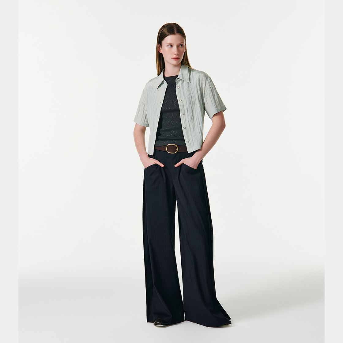 커렌트 베이직 와이드 레더 벨트 브라운(Current Basic Wide Leather Belt Brown) - 6