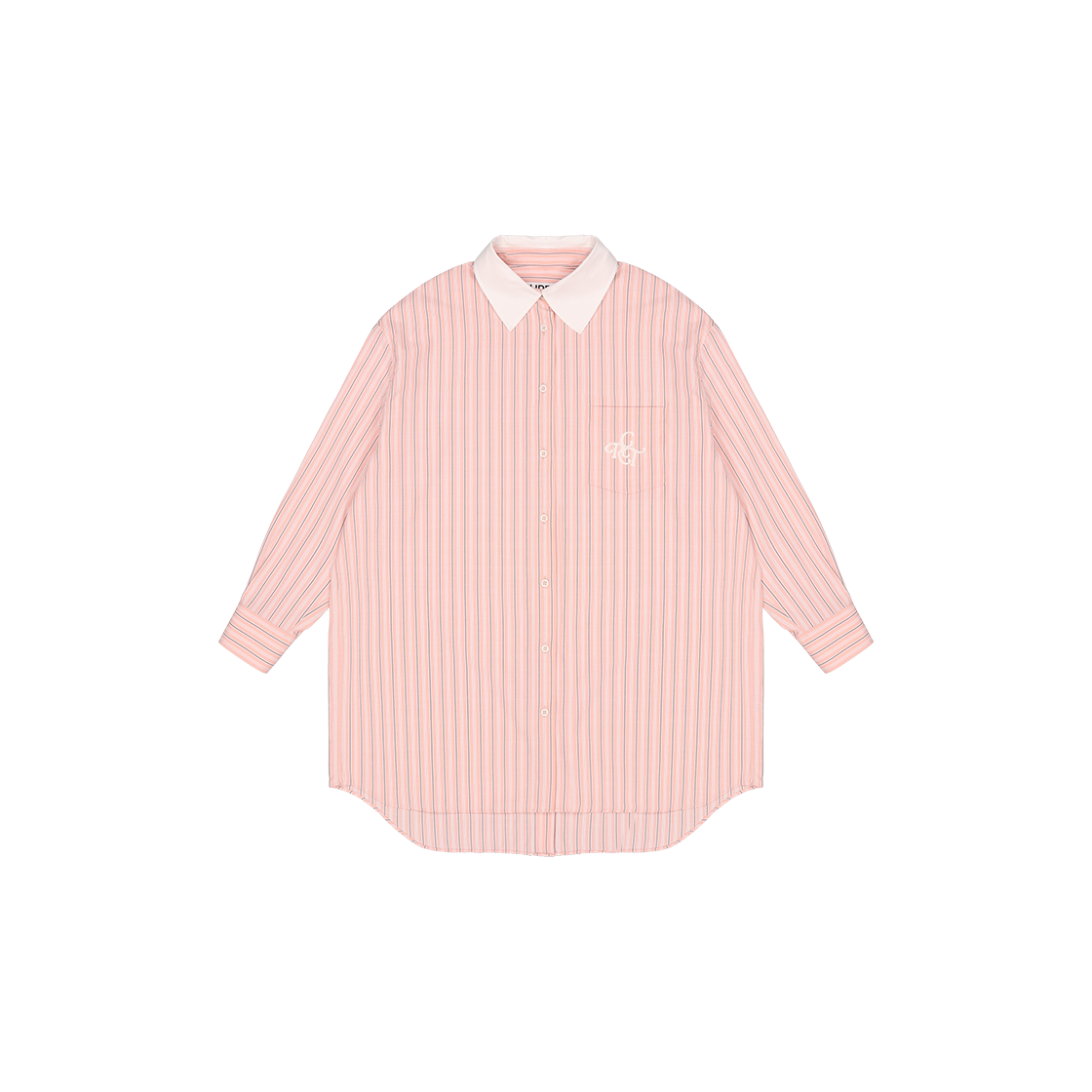 커렌트 스프링 스트라이프 오버사이즈 셔츠 핑크(Current Spring Stripe Oversized Shirt Pink)