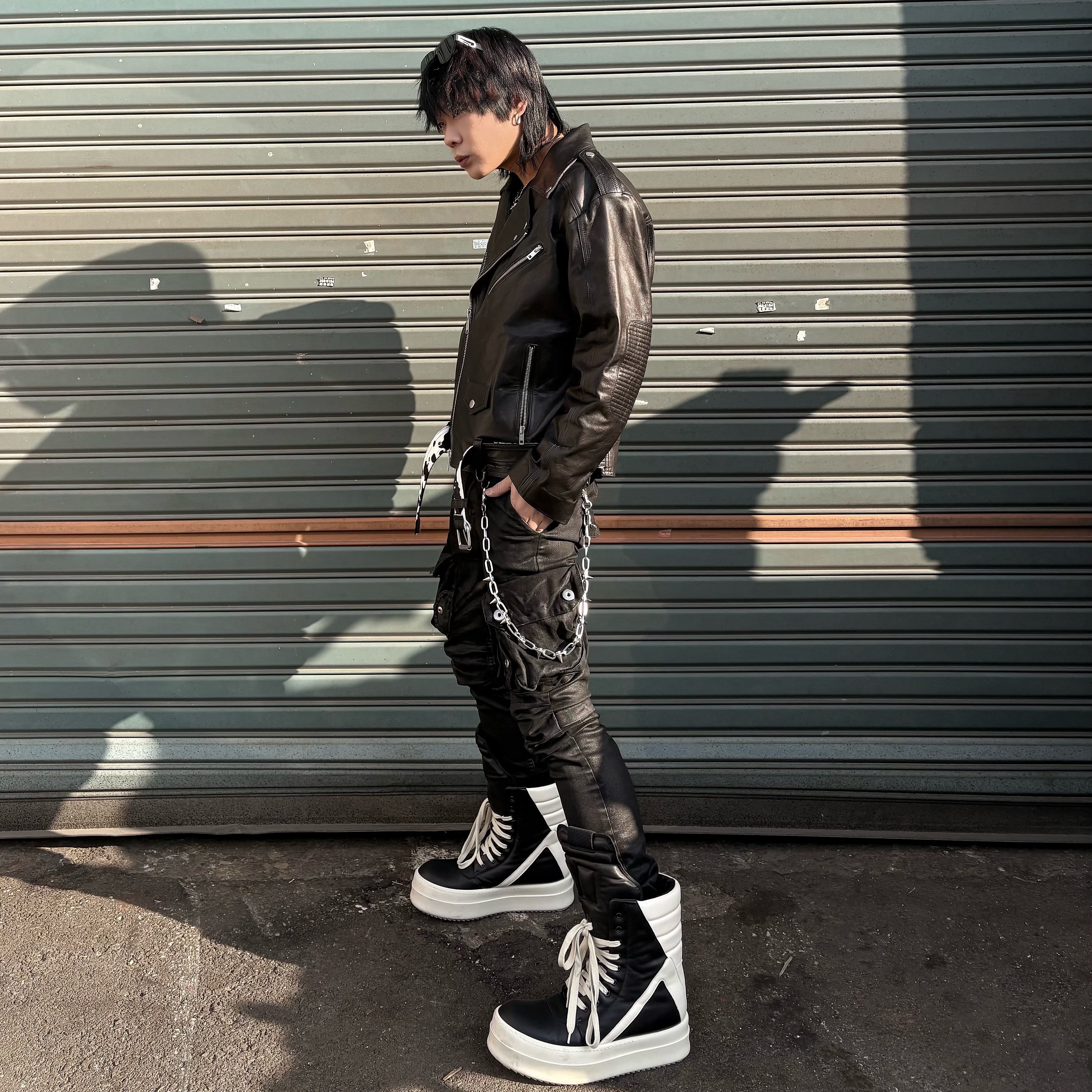 Rick Owens Mega Bumper Geobasket Black Milk 착용 스타일 - 2