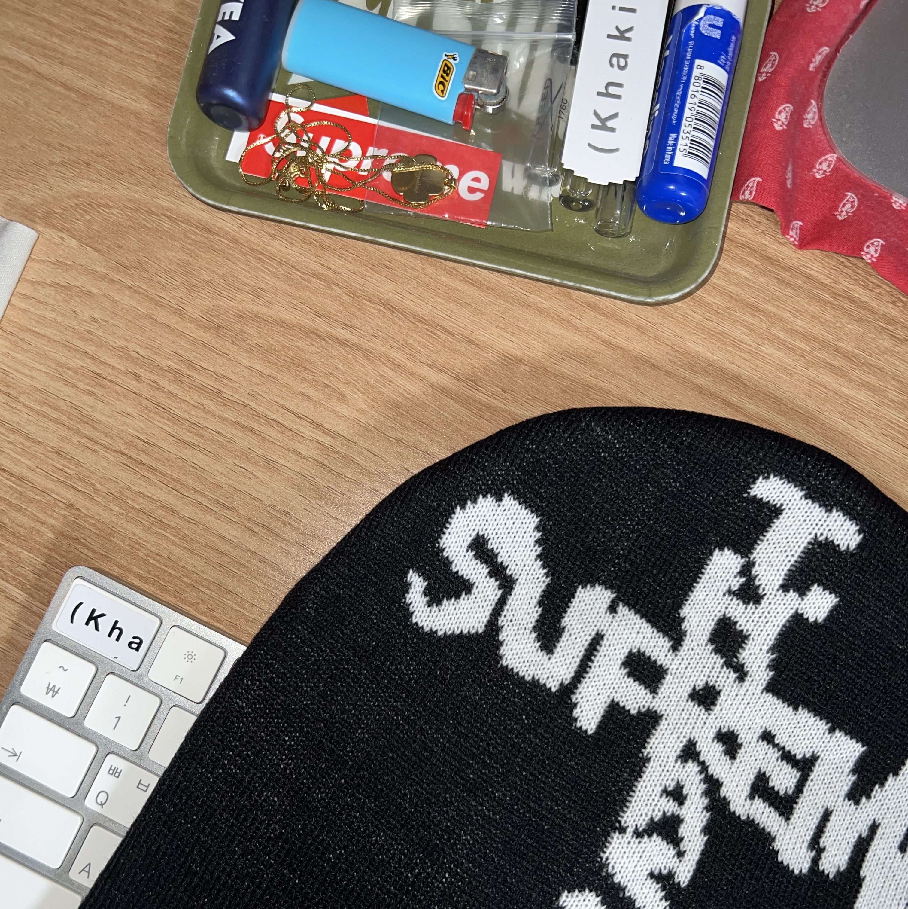 Supreme x Thrasher Beanie Black - 24FW 착용 스타일 - 1
