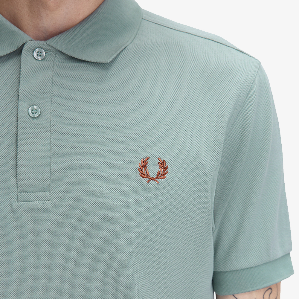 프레드페리 플레인 프레드페리 셔츠 실버 블루/시나몬(Fred Perry The Fred Perry Shirt Silver Blue/Cinnamon) - 5