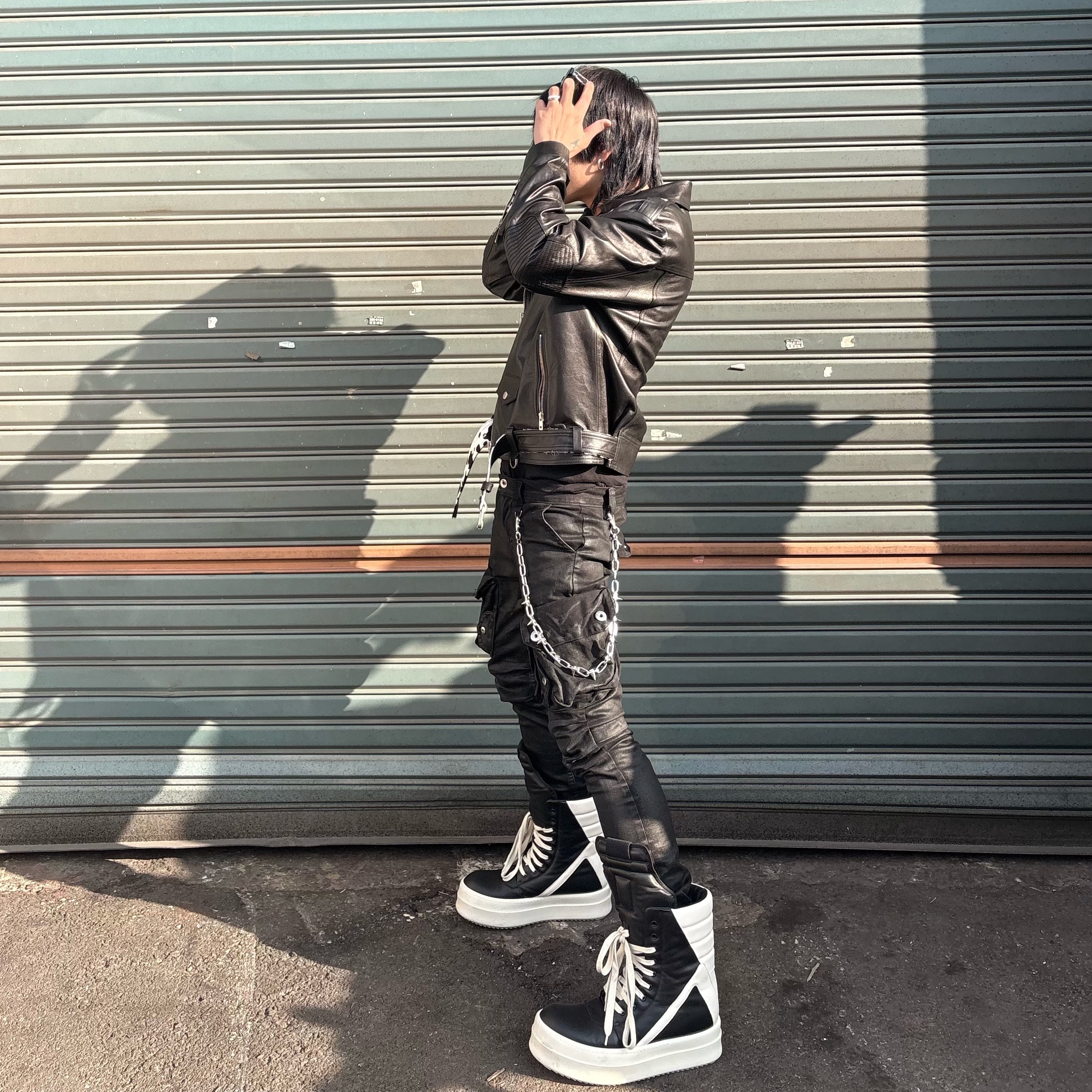 Rick Owens Mega Bumper Geobasket Black Milk 착용 스타일 - 1