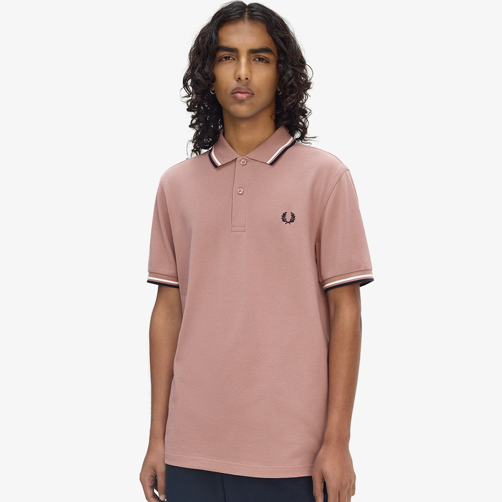 프레드페리 트윈 팁 프레드페리 셔츠 다크 핑크/에크루/네이비(Fred Perry Twin Tipped Fred Perry Shirt Dark Pink/Ecru/Navy) - 4