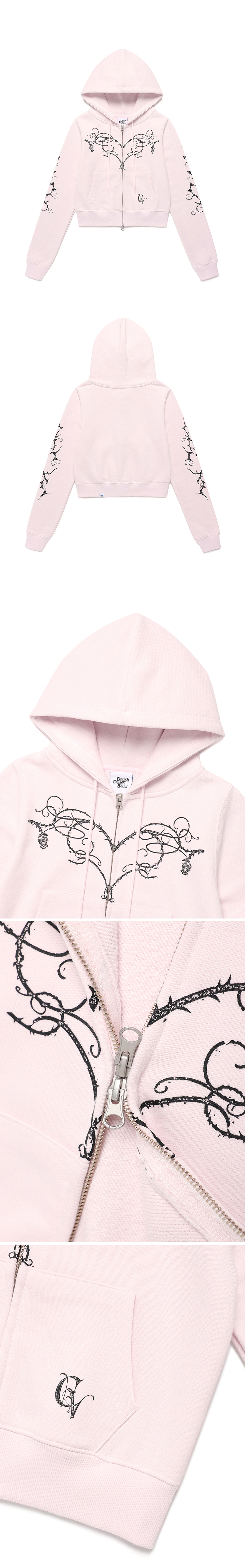 cavish W STEM ZIP UP HOODIE[PINK]